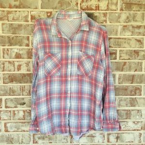 Aeropostale Soft Plaid Cotton Button Down Shirt XL